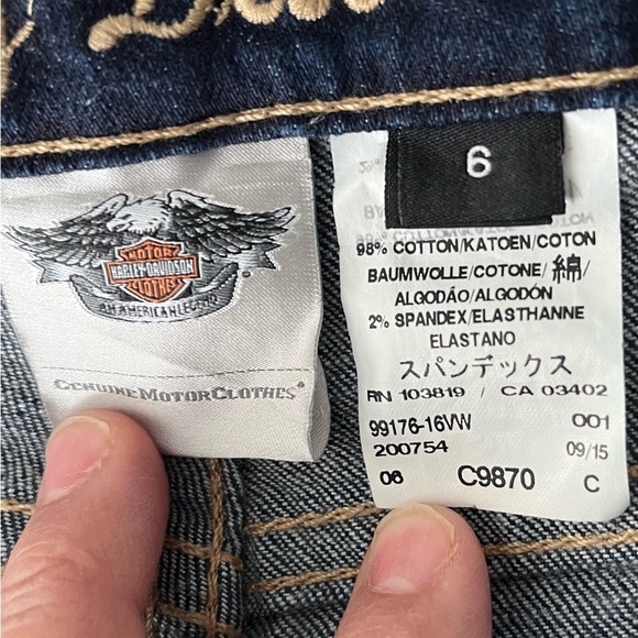 Harley-Davidson Blue Straight Leg Jeans with Classic Design - Picture 10 of 13